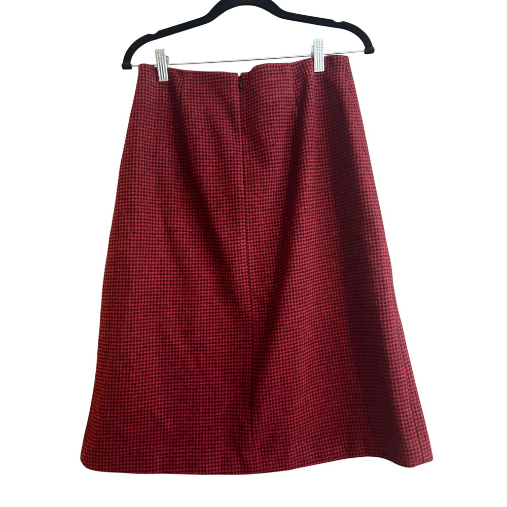 Scotch & Soda Red Houndstooth Studded Midi Skirt Size M - Picture 3 of 6